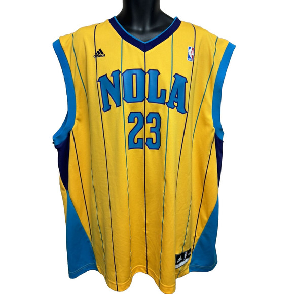 Anthony Jersey #23 Davis Mens Size 2XL XXL Yellow Adidas New Orleans Hornets